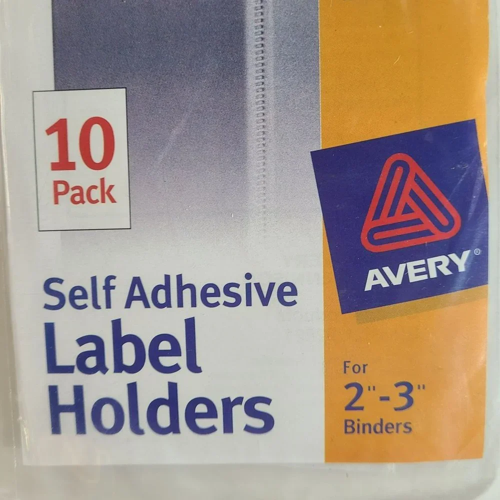 Avery Self Adhesive Label Holders 3 Sets of 10 Pack 30 Total for 2-3